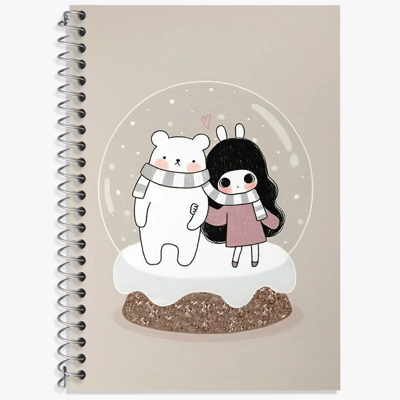 دفتر نت موسیقی 50 برگ خندالو طرح دختر و خرس بامزه کد N5302