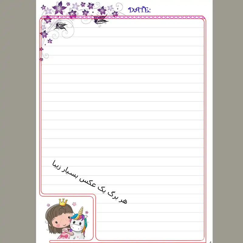 دفتر مشق 80 برگ مدل یونیکورن طرح کلاه دار کد M102