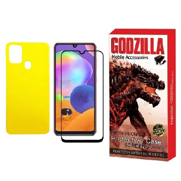 محافظ صفحه نمایش گودزیلا مدل FUL مناسب برای گوشی موبایل سامسونگ Galaxy A21S به همراه محافظ پشت گوشی