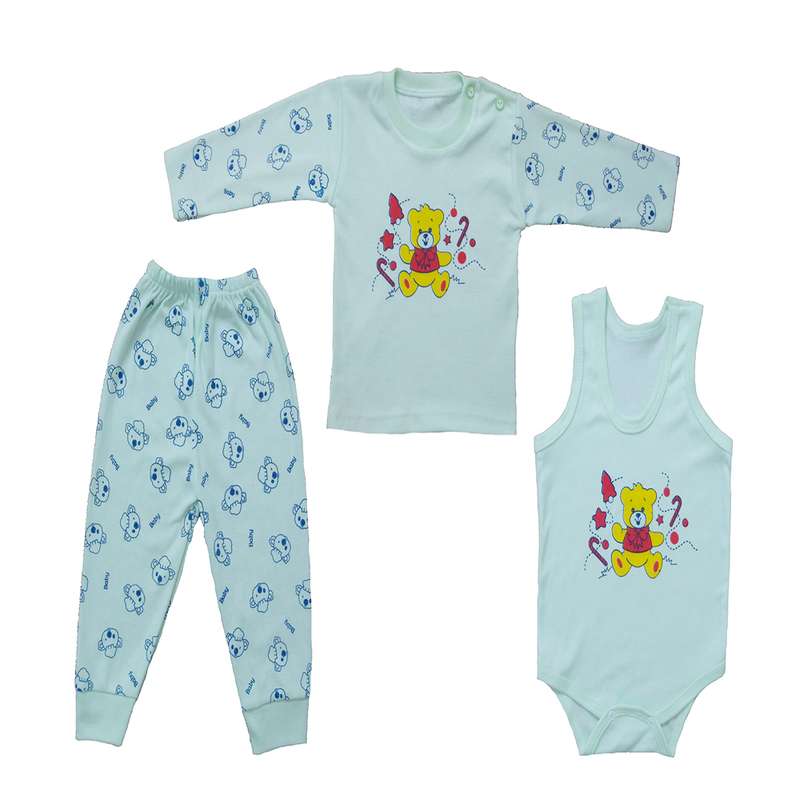 ست 3 تکه لباس نوزادی مدل خرس مهربون 3331