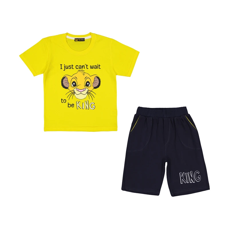 ست تی شرت آستین کوتاه و شلوارک پسرانه خرس کوچولو مدل 2011309-16