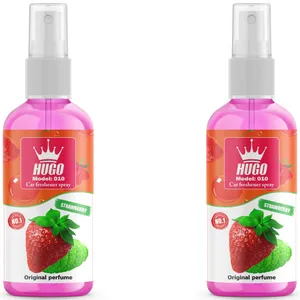 اسپری خوشبو کننده خودرو هوگو کد 010 با رایحه توت فرنگی حجم 50 میلی لیتر بسته 2 عددی