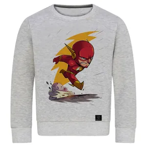 سویشرت پسرانه 27 مدل Iron Man کد B06 رنگ طوسی روشن