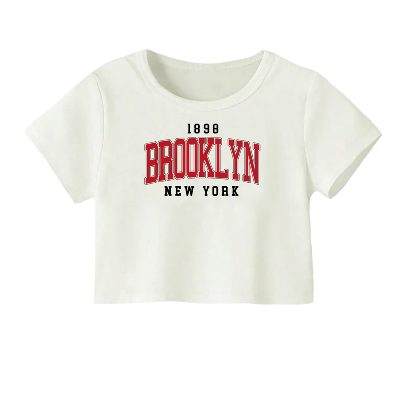 کراپ‌ تی‌شرت آستین کوتاه زنانه مدل نوشته بزرگ