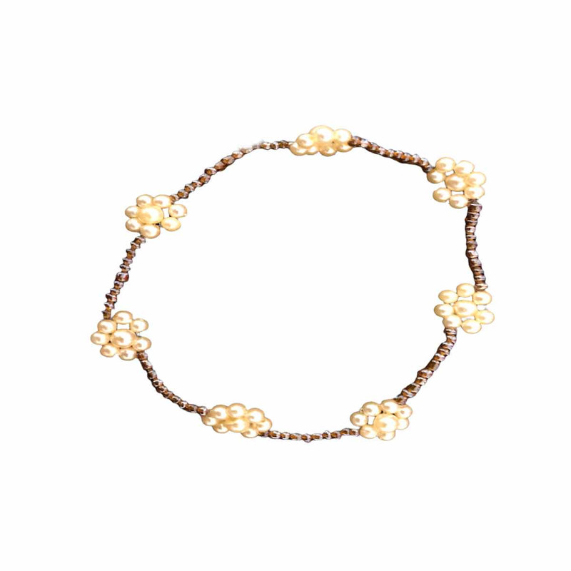 نیم ست دخترانه مدل ملیله منجوق گل کد 35665