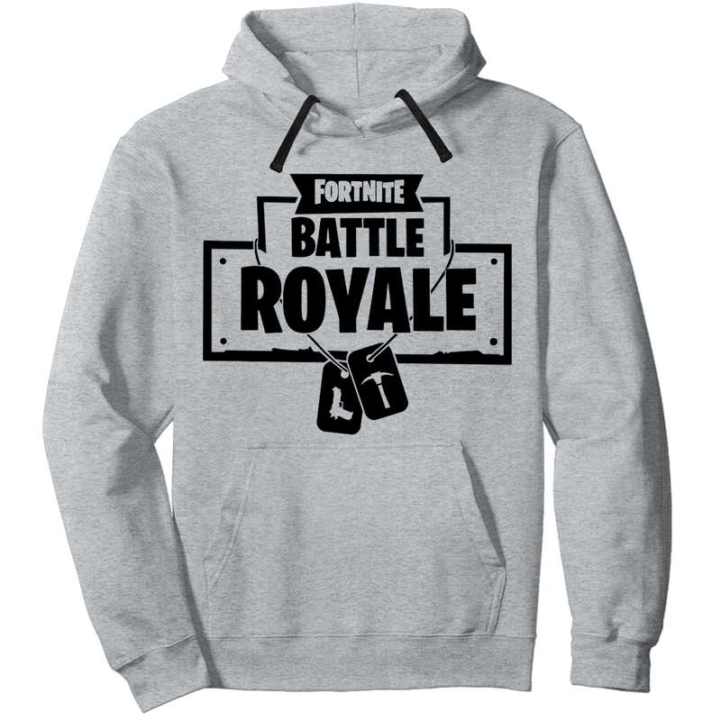 هودی مردانه مدل FORTNITE کد PN24 رنگ طوسی روشن