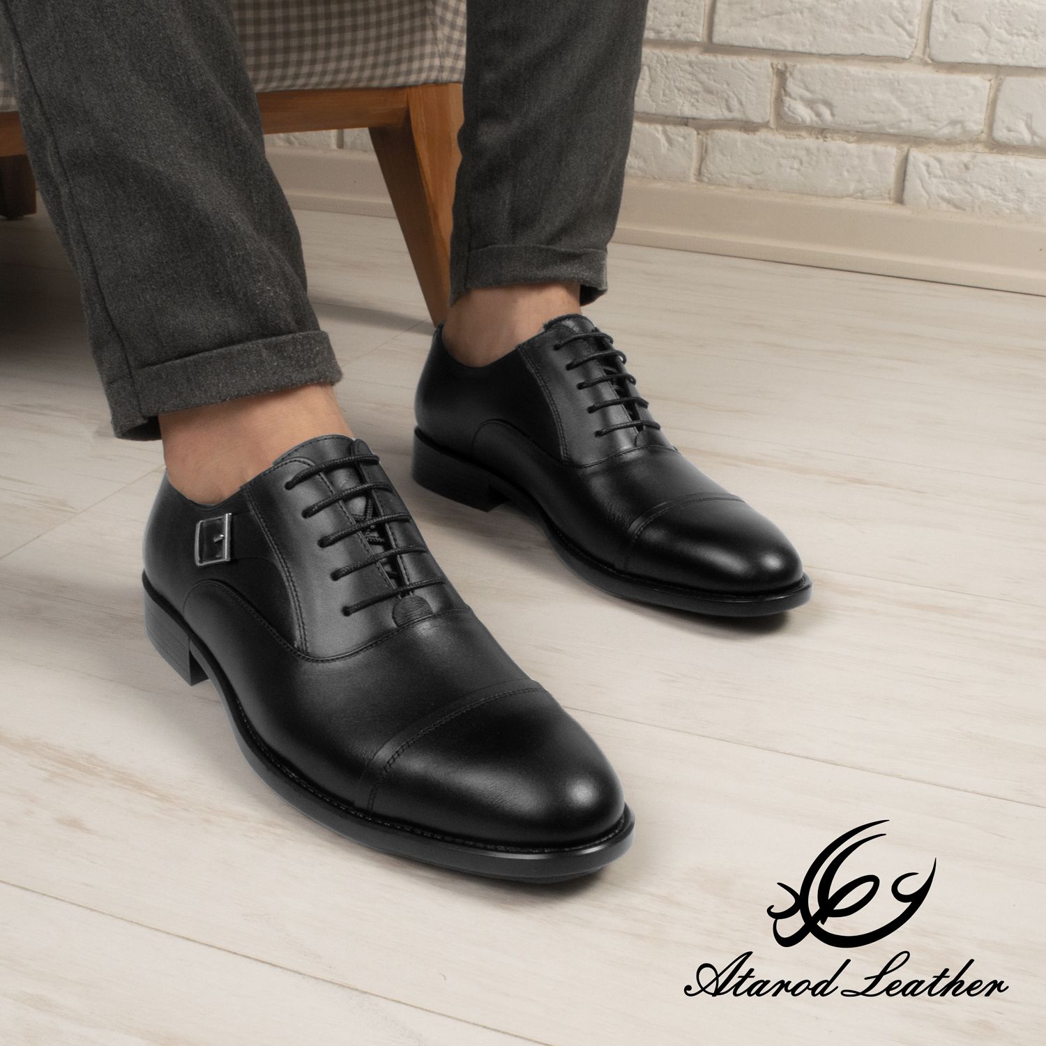 کفش مردانه چرم عطارد مدل چرم طبیعی کد SH76 -  - 14