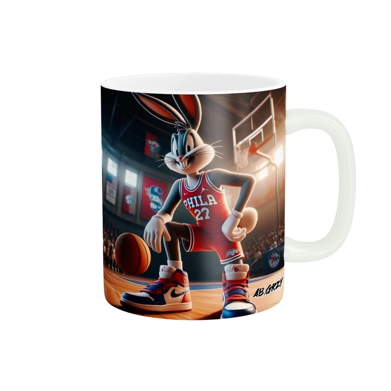 ماگ طرح خرگوش باگزبانی بسکتبالیست کد M27