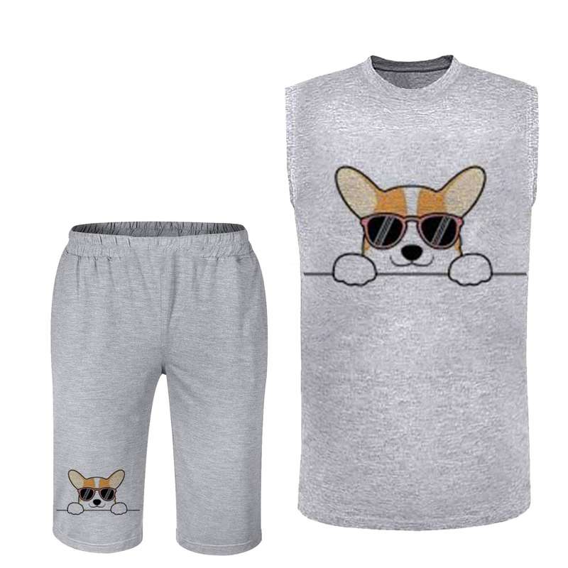ست تاپ و شلوارک مردانه مدل سگ کد 178