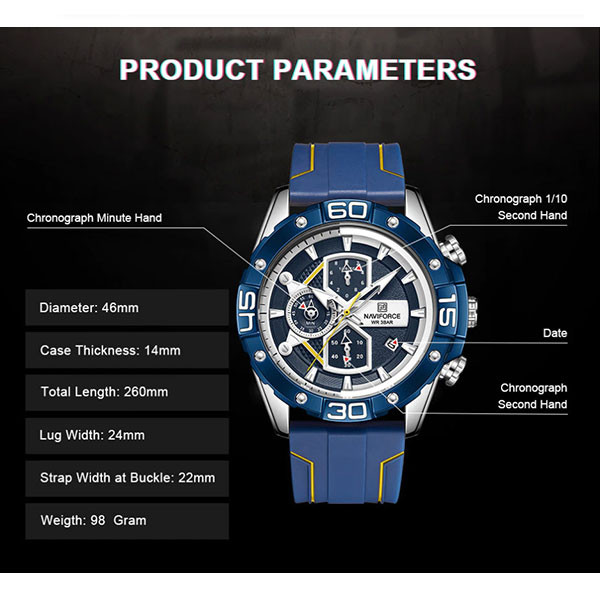 ساعت مچی عقربه‌ای مردانه نیوی فورس مدل NF8018T SBEY