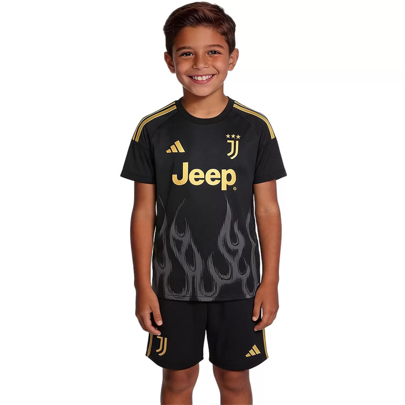 ست تیشرت و شلوارک ورزشی پسرانه مدل یوونتوس Away 2027