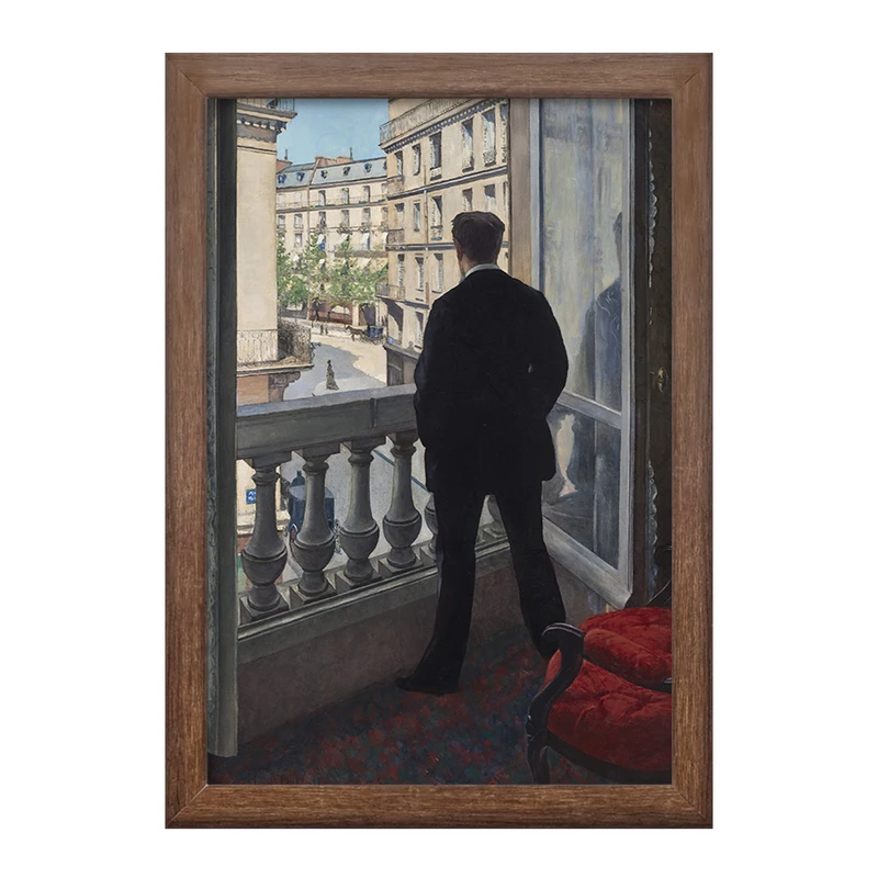 تابلو خندالو طرح نقاشی مرد جوان در کنار پنجره‌ اثر گوستاو کایبوت کد F12337