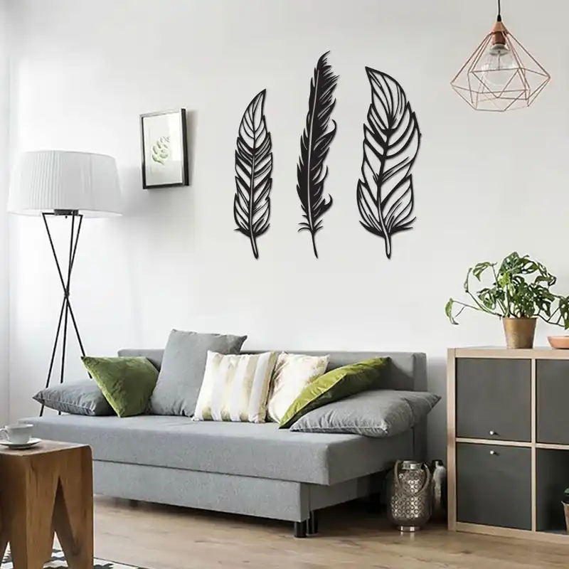 استیکر چوبی طرح پر مجموعه ۳ عددی