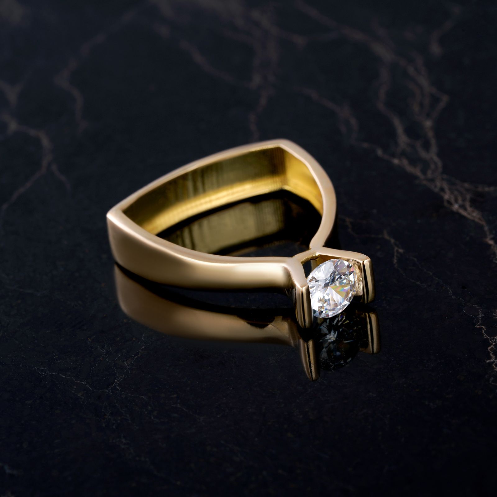 انگشتر طلا 18 عیار زنانه جواهری سون مدل 3605 -  - 2