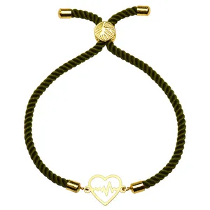 دستبند طلا 18 عیار زنانه الن نار مدل قلب و ضربان 2141