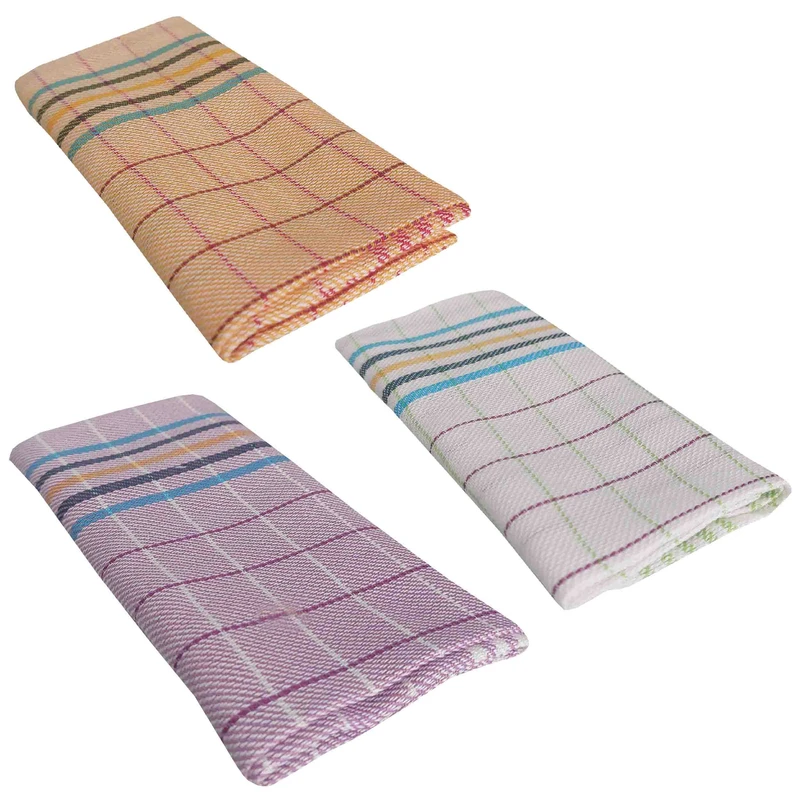 دستمال نظافت خانه و آشپزخانه نخ، پنبه‌ مدل گلی بسته 3 عددی