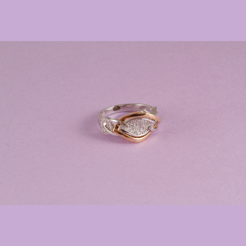 انگشتر طلا 18 عیار زنانه جواهری گاندی مدل 17300