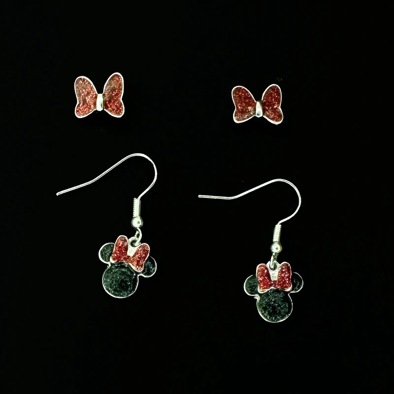 گوشواره دخترانه مدل میکی کد 05 مجموعه 2 عددی