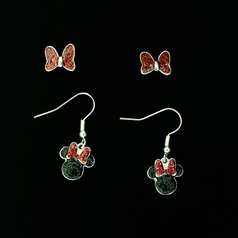 گوشواره دخترانه مدل میکی کد 05 مجموعه 2 عددی