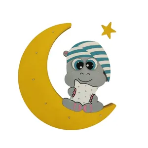 چراغ خواب اتاق کودک مدل لاک پشت و ماه