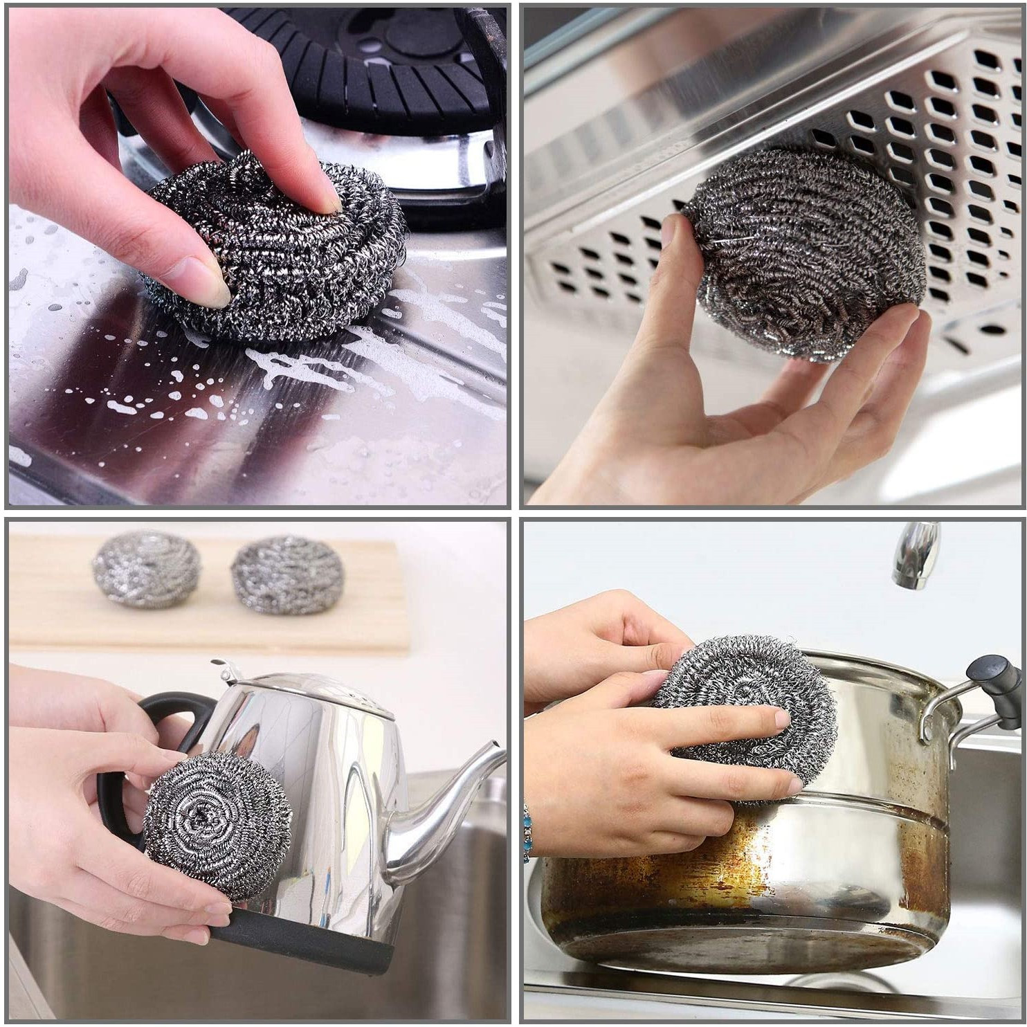 سیم ظرفشویی نل مدل Stainless steel بسته 4 عددی