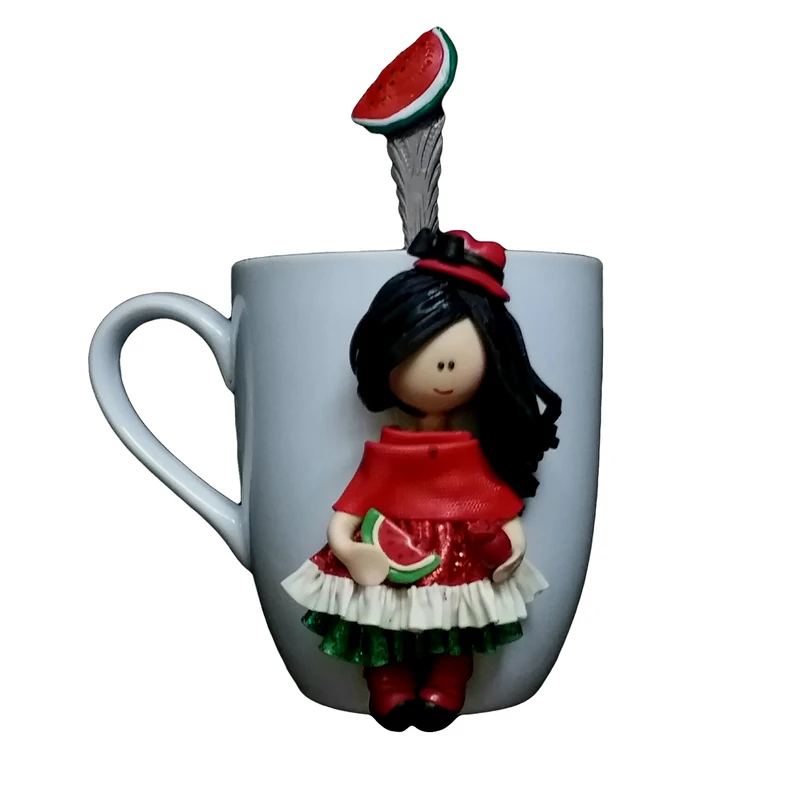 ماگ سرامیکی مدل شب یلدا کد 01139 به همراه قاشق