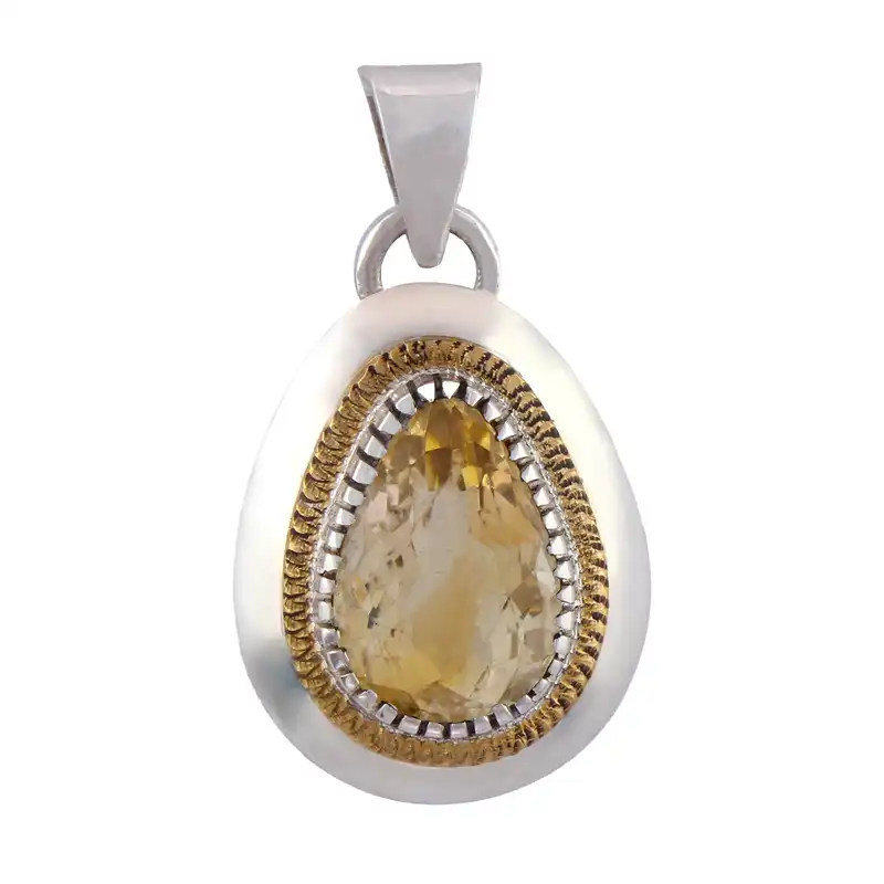 گردنبند نقره زنانه مدل سیترین کد SP-04