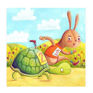 تابلو کودک و نوزاد طرح مسابقه خرگوش و لاک پشت کد wkt22