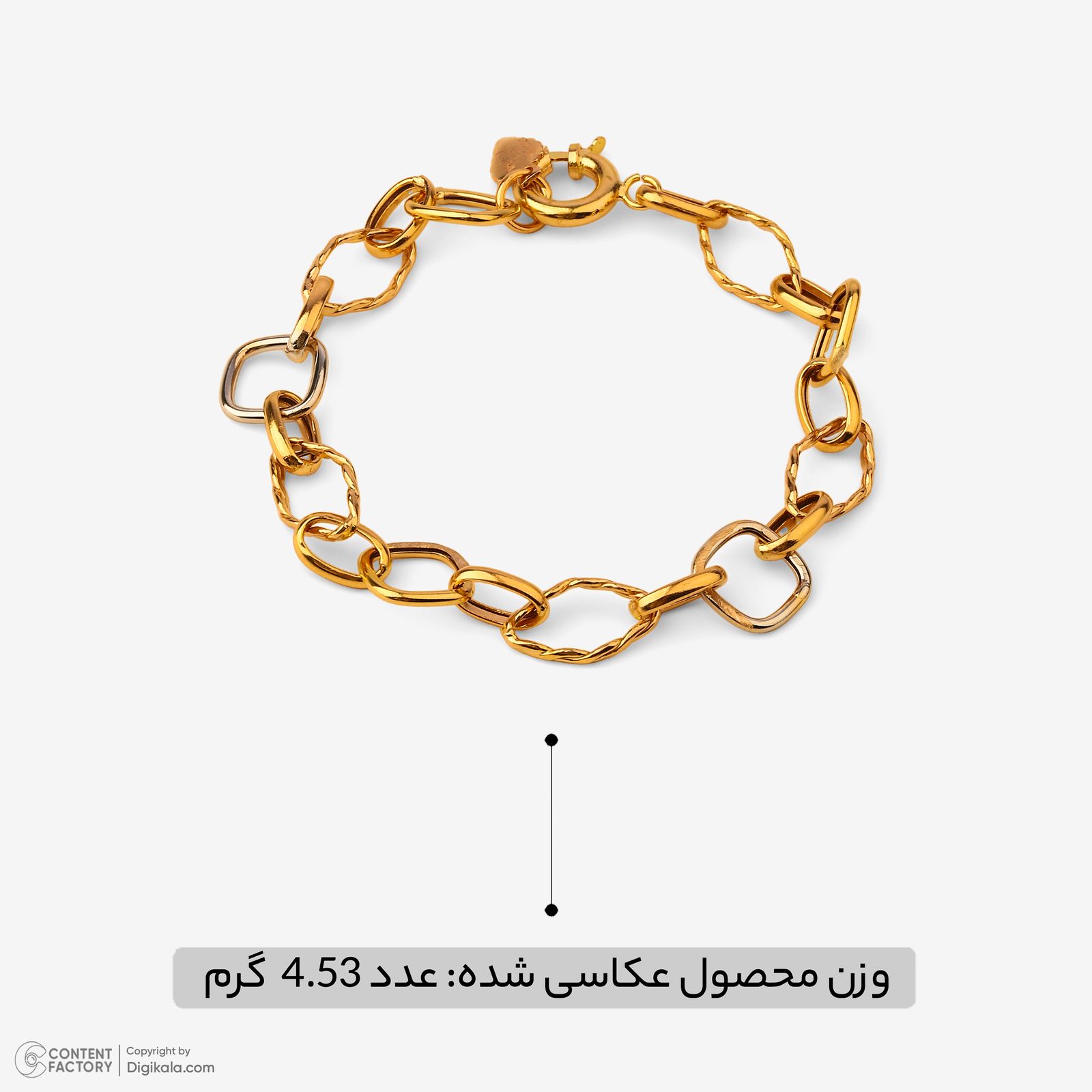 دستبند زنجیری طلا 18 عیار زنانه گلدم مدل B445005 -  - 5