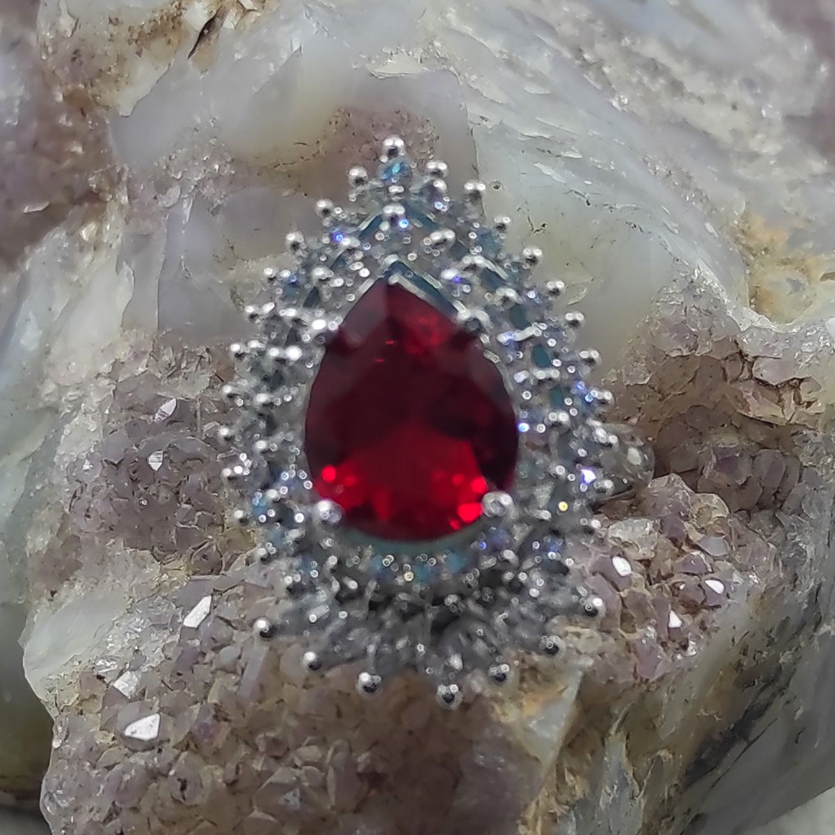 انگشتر نقره زنانه سلین کالا مدل یاقوت سرخ کد MPS-3 - - 4