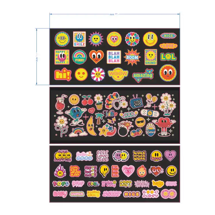 برچسب مدل برش خورده طرح اسکرپ بوک دخترانه مجموعه 3 عددی