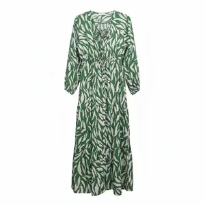 پیراهن ساحلی یقه گرد زنانه مدل پوست گورخری