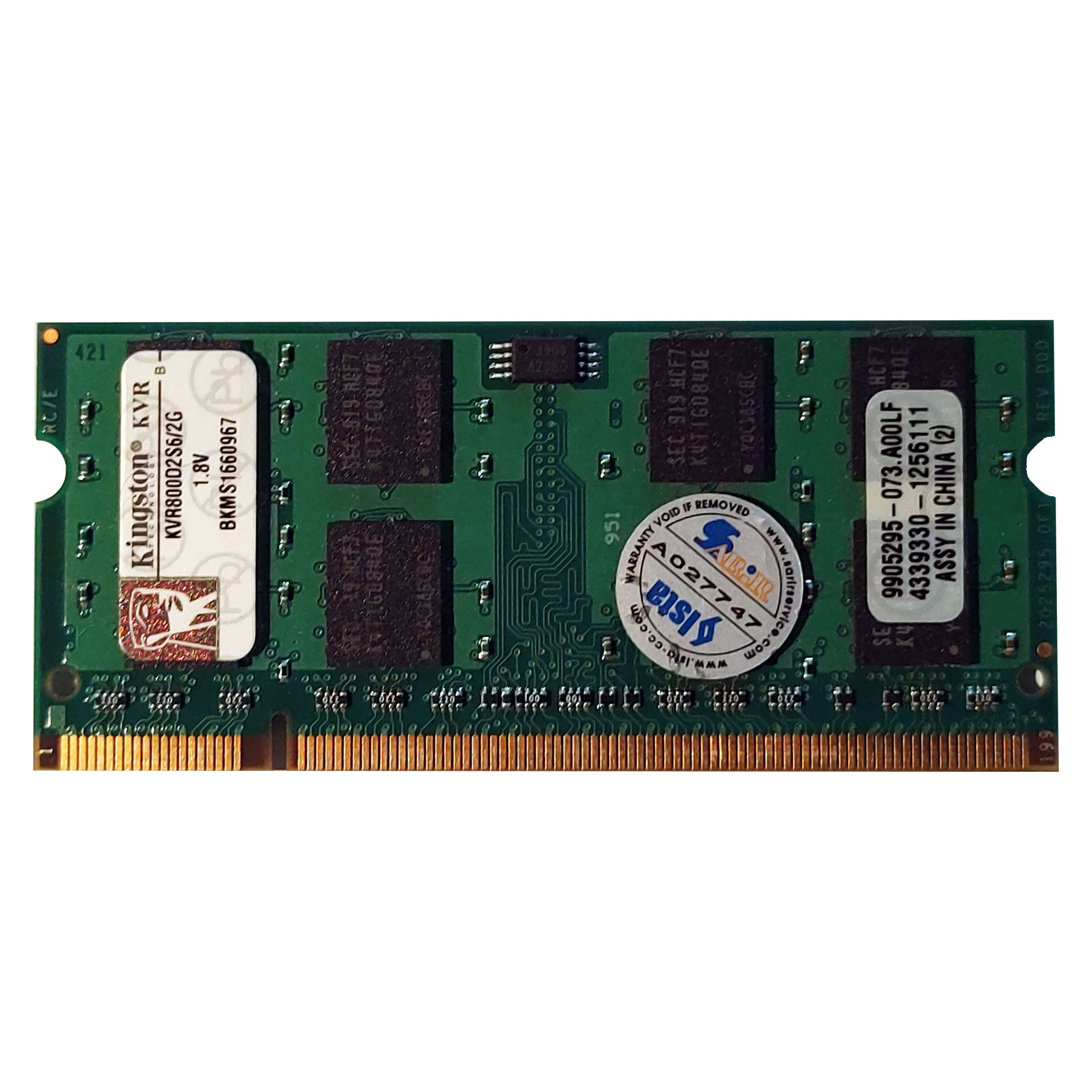 رم لپ تاپ DDR2 تک کاناله 800 مگاهرتز CL6 کینگستون مدل KVR800D2S6/2G ظرفیت 2 گیگابایت