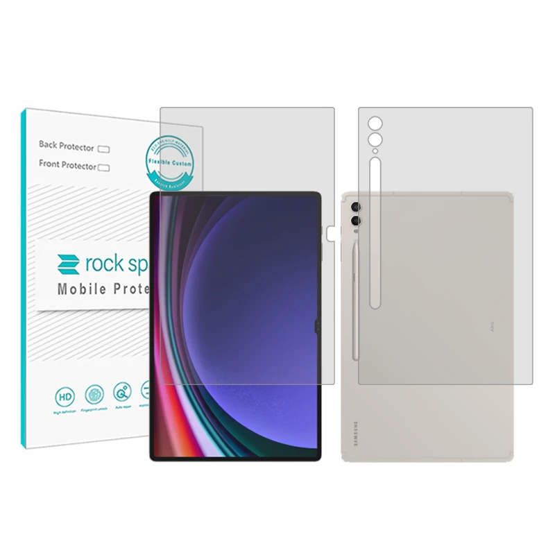 محافظ صفحه نمایش شفاف راک اسپیس مدل Hygel مناسب برای تبلت سامسونگ Galaxy Tab S9 Ultra به همراه محافظ پشت تبلت