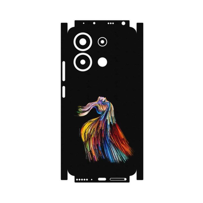 برچسب پوششی ماهوت مدل Rainbow Hair Digital Art-FullSkin مناسب برای گوشی موبایل شیائومی Redmi Note 13 4G