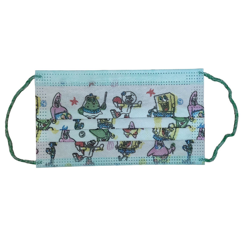 ماسک تنفسی کودک وحدت مدل باب اسفنجی  بسته 30 عددی