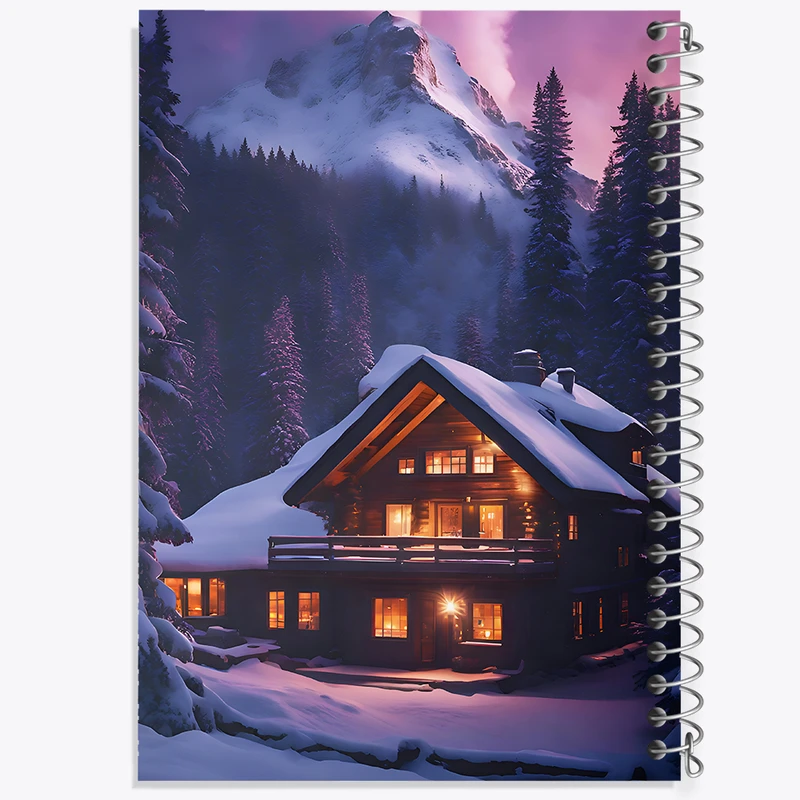 دفتر مشق 50 برگ خندالو طرح کلبه ی برفی  کد F8279