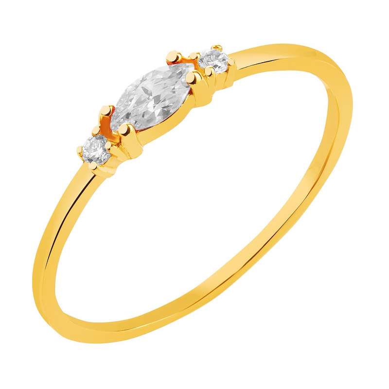  انگشتر طلا 18 عیار زنانه قیراط طرح مارکیز کد GH3310