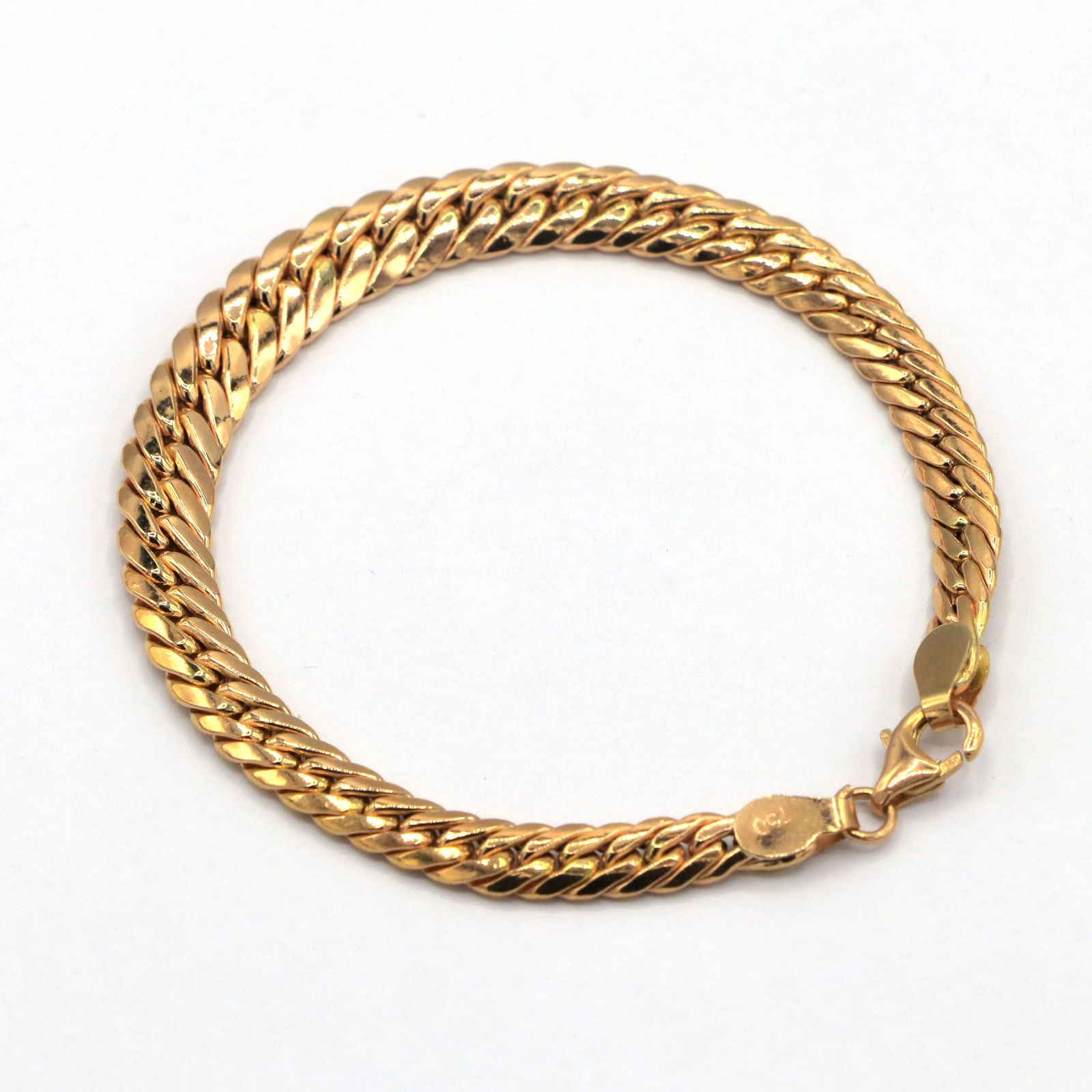 دستبند طلا 18 عیار زنانه مدل حصیری کونیک -  - 1