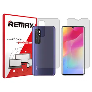 Remax HyGEL model transparent screen protector suitable for Xiaomi Mi Note 10 Lite mobile phone along with the back protector