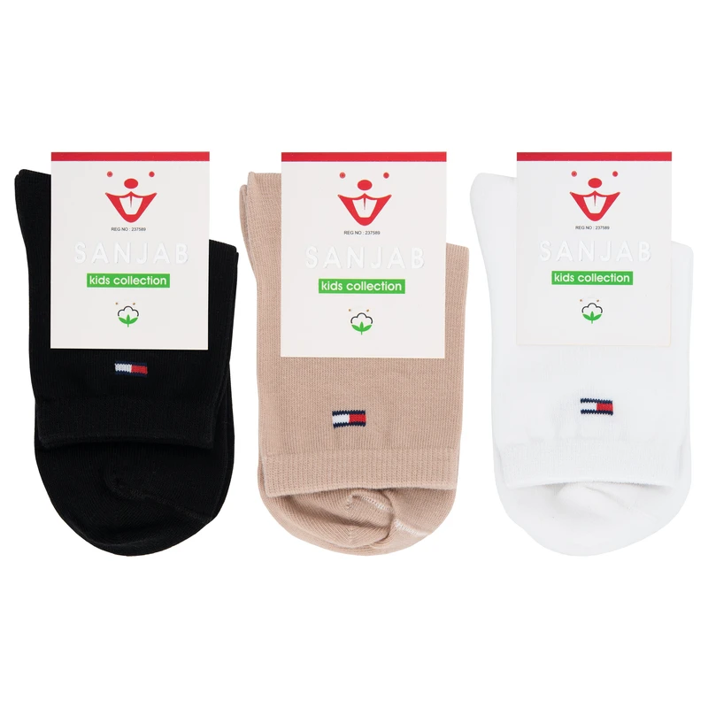 جوراب ساق بلند بچگانه مدل SJ1-5 مجموعه 3 عددی