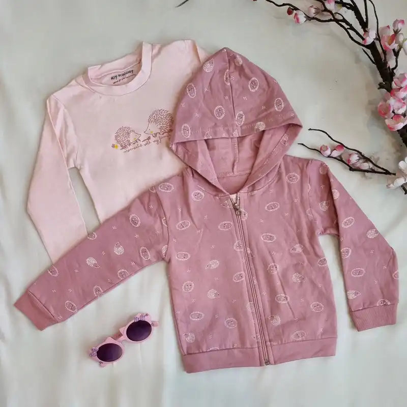 ست 3 تکه لباس دخترانه مدل جوجه تیغی