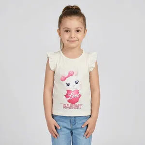 تاپ دخترانه پنبه‌ای دل آویز مدل T394