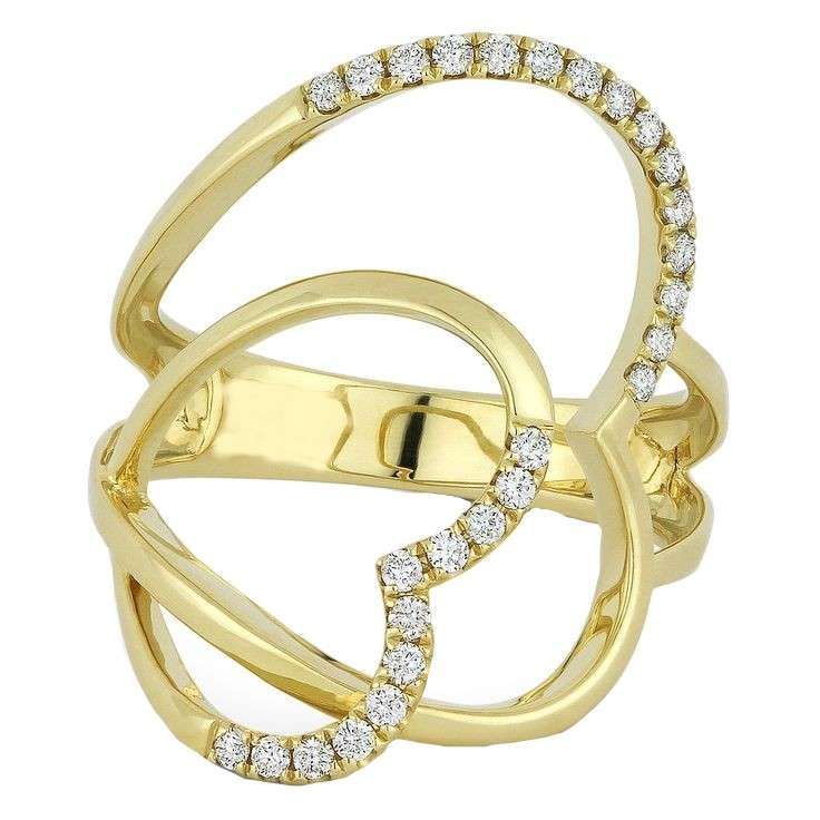  انگشتر طلا 18 عیار زنانه قیراط طرح قلب کد GH6188