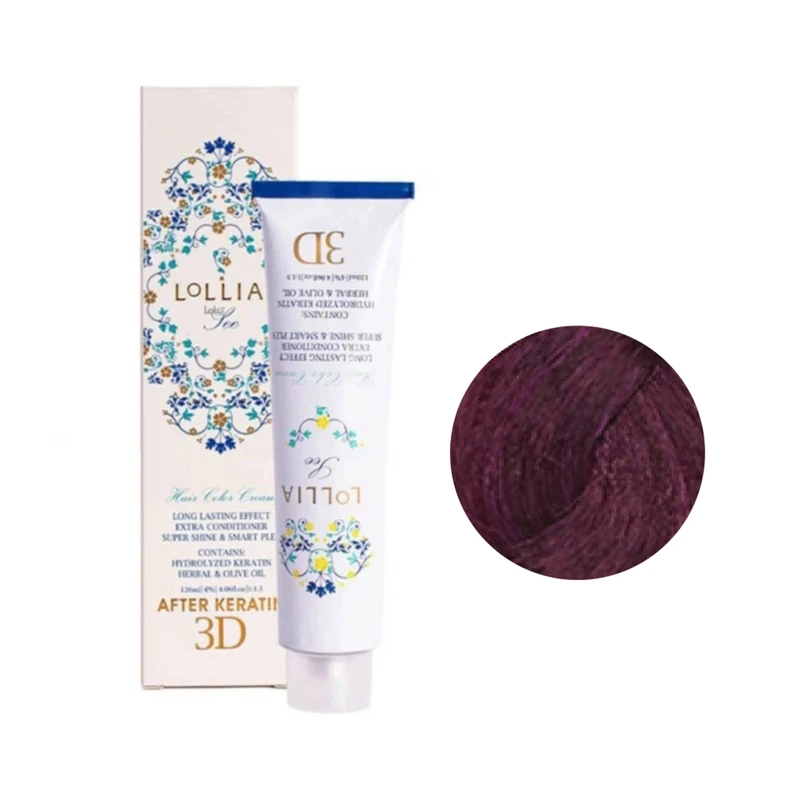 رنگ مو لولیا سی شماره 6/20 حجم 120 میلی‌لیتر رنگ شرابی بادمجانی