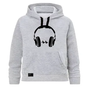 هودی پسرانه چاپیستا طرح موزیک کد J111 رنگ طوسی