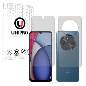 Unipro Explosion Proof model transparent screen protector suitable for Xiaomi Redmi A3 Pro Mobile phone along with the back protector
