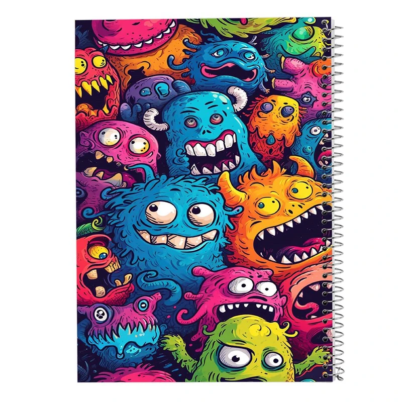 دفتر ژورنال نویسی 50 برگ مدوپد مدل نقطه ای طرح هیولای فانتزی کد DF16754