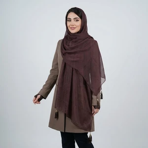 شال زنانه مدل حریر شیشه ای ساده نازک منگوله دار