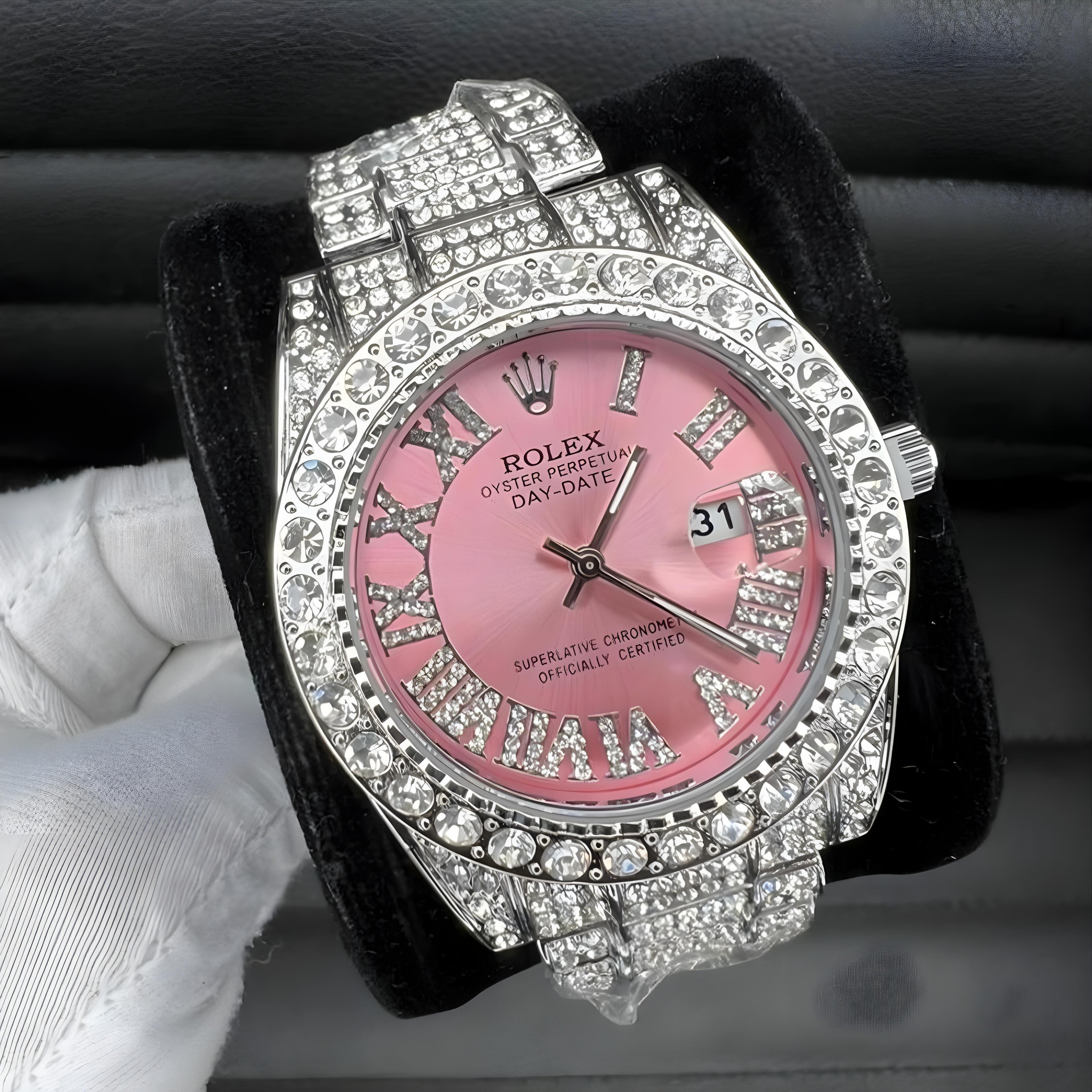 ساعت مچی عقربه ای  مدل دیت جاست فول نگین استون 3